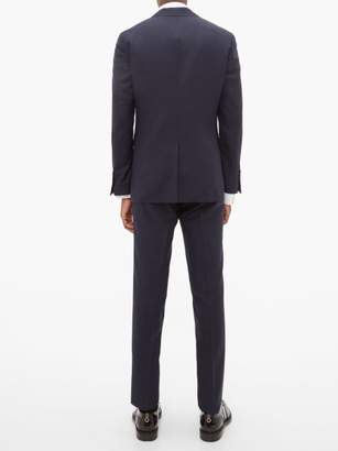 Burberry Soho Single-breasted Wool-blend Suit - Mens - Navy