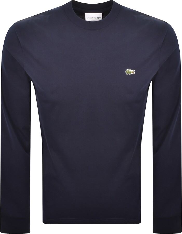 Lacoste Long Sleeved T Shirt Navy ShopStyle