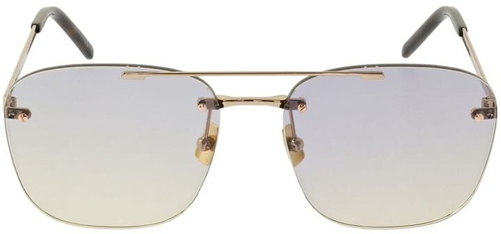 Saint Laurent SL 309 rimless round metal sunglasses - ShopStyle