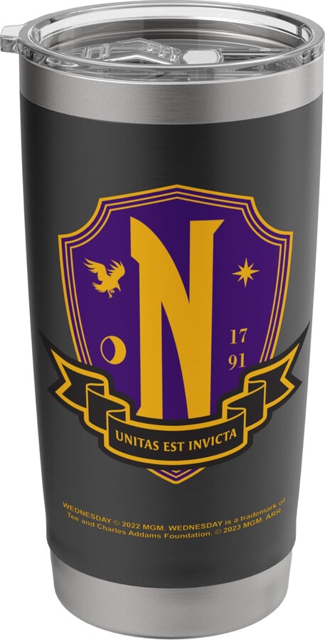 Wednesday Nevermore Academy School Crest Stainless Steel Insulated Tumbler