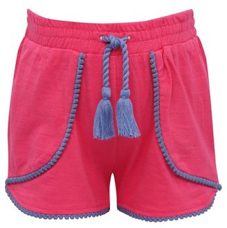 M&Co Pom pom trim petal front shorts