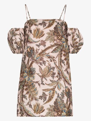 ALÉMAIS ALEMAIS - Neutrals Estella Floral Print Mini Dress