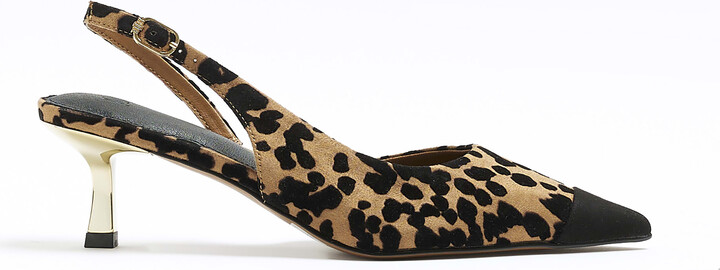Slingback River Island Leopard Slippers Buy River Island Brown