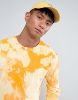 Thumbnail for your product : Obey Bleach Long Sleeve T-Shirt With Chest Logo In Yellow