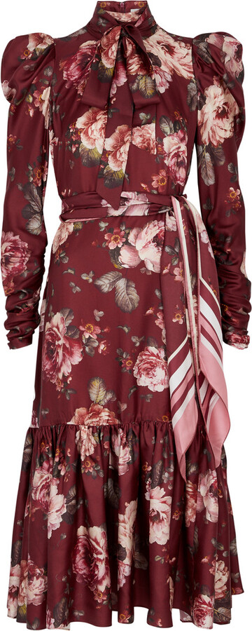 Zimmermann Luminosity Floral-print Silk Midi Dress