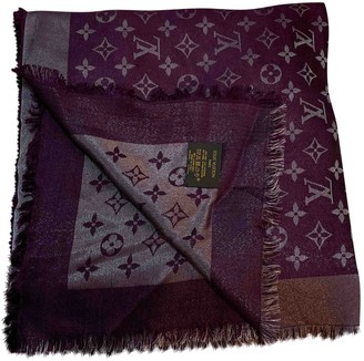 Louis Vuitton Chale Monogram shine Purple Silk Scarves - ShopStyle  Accessories