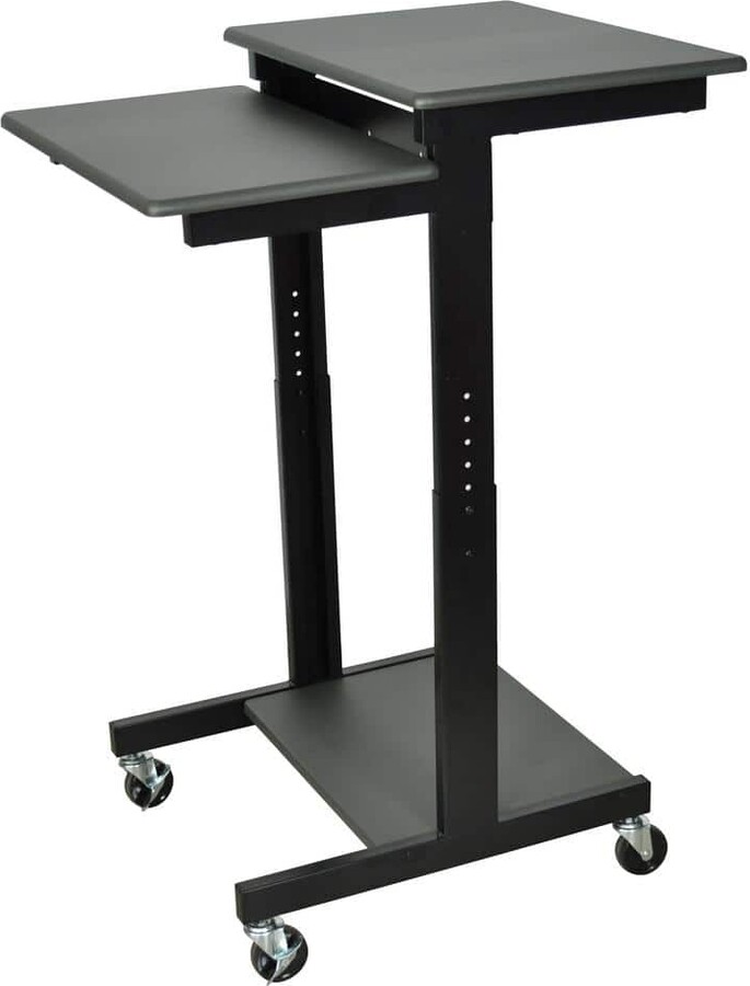Luxor 24 in. Rectangular Gray Laptop Desks with Adjustable Height