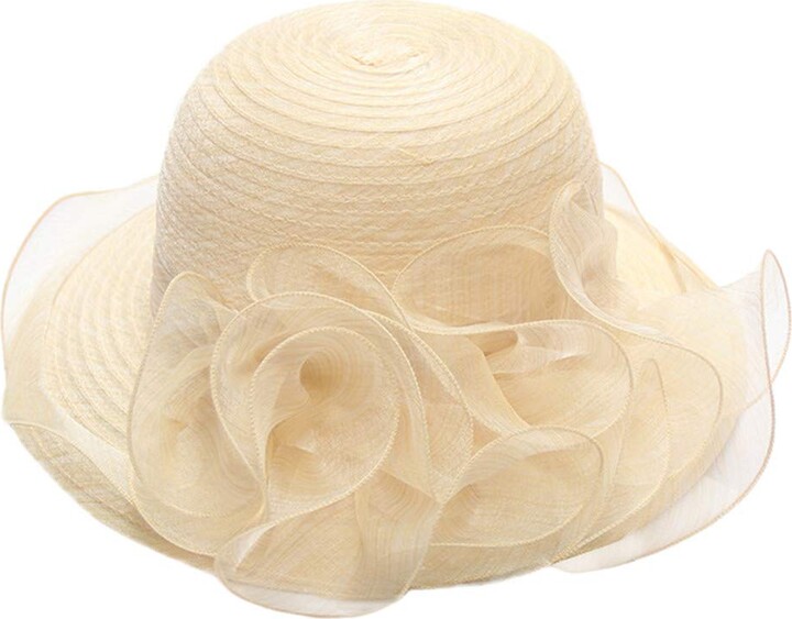 IQYU Women's Sun Hat Foldable Large Sun Hat Women's Straw Hat With