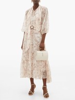 Thumbnail for your product : Zimmermann Super Eight Palm Tree-print Belted Chiffon Dress - Cream Print