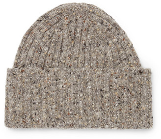 Drakes Ribbed Donegal Merino Wool Beanie