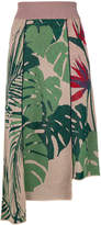 Thumbnail for your product : Circus Hotel tropical asymmetric lurex midi skirt