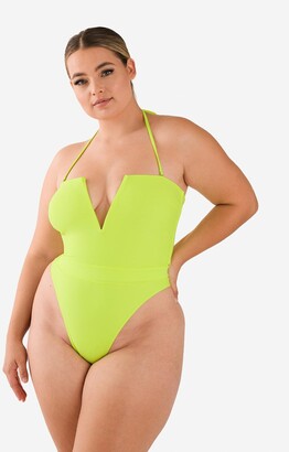 Louis Vuitton® Pleated Front One-piece Swimsuit Fluorescent Yellow. Size 40  in 2023