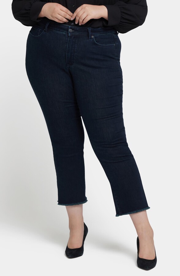 Marilyn Frayed Ankle Straight Leg Jeans