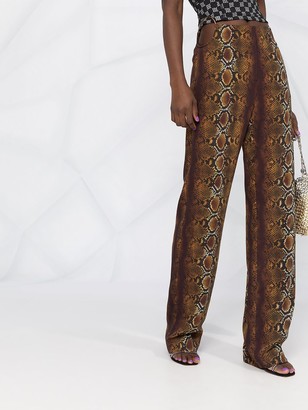 Versace Python Print Ring-Embellished Trousers
