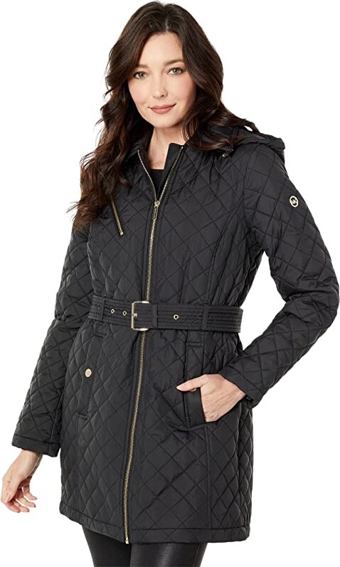michael kors quilted belted jacket