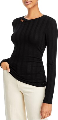 n:philanthropy Aerin Womens Cutout Ribbed Pullover Top