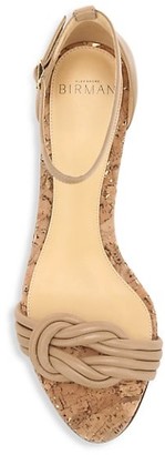 Alexandre Birman Vicky Knotted Leather Wedge Sandals