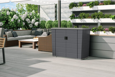 Suncast 130-Gallon Backyard Oasis Basic Unit Lockable Outdoor Storage Cabinet