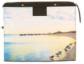 Thumbnail for your product : Cynthia Vincent Canvas/Etched Leather Banker's Clutch