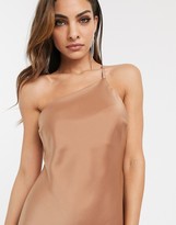 Thumbnail for your product : ASOS DESIGN one shoulder midaxi dress in satin with drape back