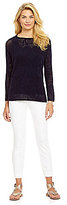 Thumbnail for your product : Joan Vass Floral Pointelle Sweater