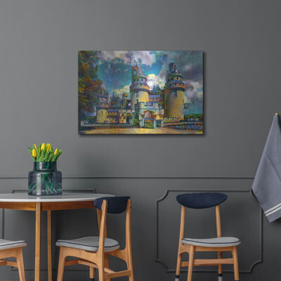 Luxe Metal Art 'Hauts De France Chateau De Pierrefonds' by Pedro Gavidia Metal Wall Art, 36" x 24"