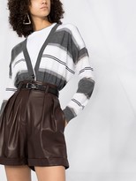 Thumbnail for your product : Brunello Cucinelli striped V-neck cardigan
