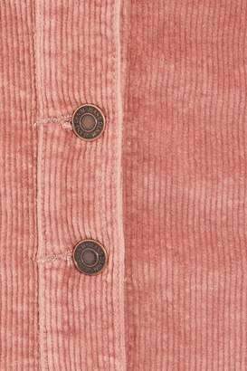 Quiz Pink Cord Button Pinafore Dress