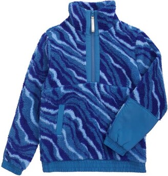 Zella Girl Kids' High Pile Fleece Half Zip Sweater