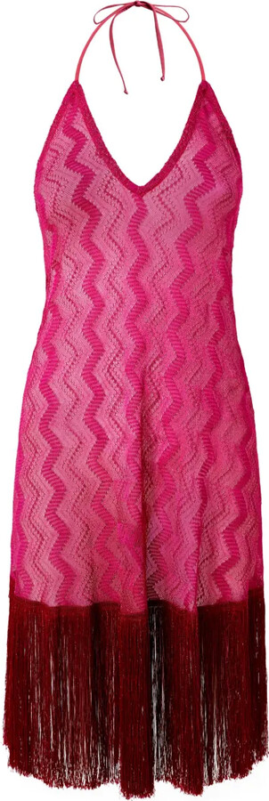 Zigzag Fringed Midi Dress