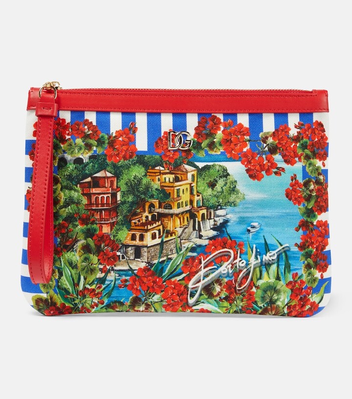 Dolce & Gabbana Portofino printed canvas pouch