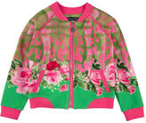 Thumbnail for your product : Miss Blumarine Full zip flower-printed light fleece sweatshirt
