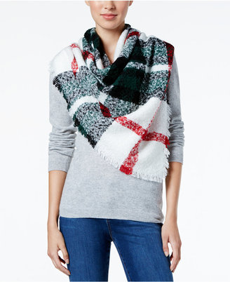 Charter Club Plaid Bouclé Square Blanket Scarf, Only at Macy's