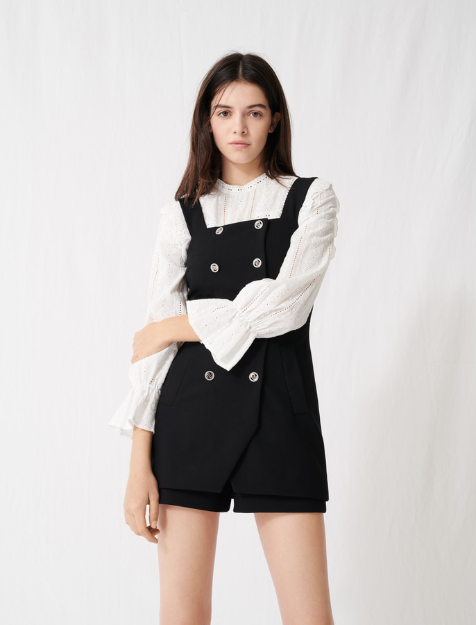 black buttoned jumpsuit