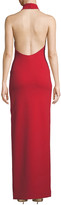 Thumbnail for your product : SOLACE London Zadid High-Neck Halter Front-Split Gown