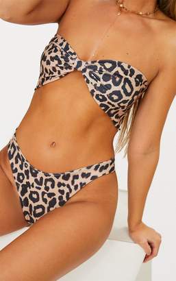 PrettyLittleThing Leopard Bow Bikini Set