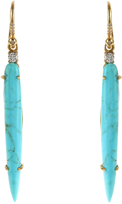Irene Neuwirth Diamond, turquoise & yellow-gold earrings