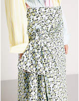 Thumbnail for your product : Marni Floral-print cotton and linen skirt
