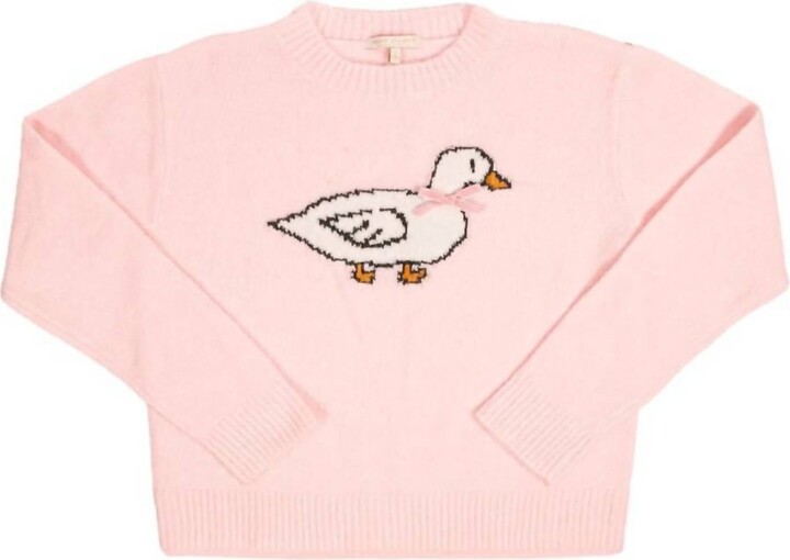 Simply Southern Women's Goose Sweater In Pink