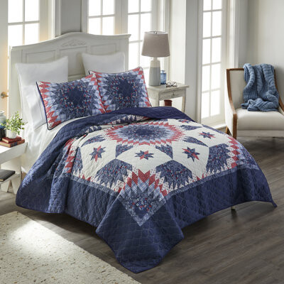 Donna Sharp Bluefield Star UCC 3PC Queen Quilt Set