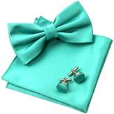 Thumbnail for your product : Alizeal Mens Multi-color Floral Pre-tied Bow Tie, Pocket Square and Cufflinks Set, Turquoise+Navy+Purple