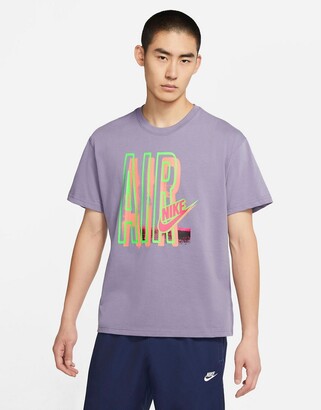 Nike Air loose fit retro graphic t-shirt in dusty lilac - ShopStyle