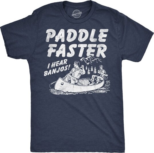 Crazy Dog T-Shirts, Inc. PaddleFasterIHearBanjosFunnyVintageMovieT-Shirt-CrazyDogMen'sTShirtWithMovieSayingsNavyXXL