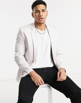 Thumbnail for your product : ASOS DESIGN super skinny cotton blazer in lilac grey