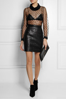 Thumbnail for your product : Saint Laurent Sequined crepe mini skirt