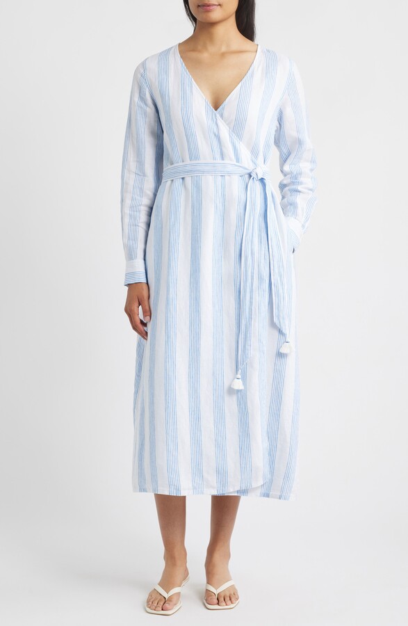 Tommy Bahama Bayside Isle Long Sleeve Linen Wrap Dress - ShopStyle