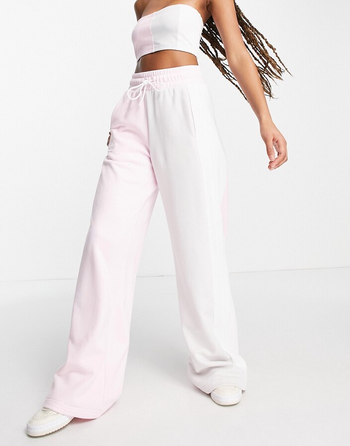 adidas 'summer rave' color block wide leg pants in pink - ShopStyle