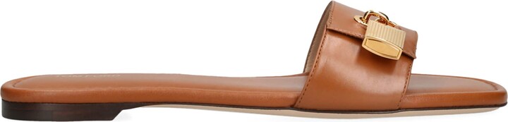 Tom Ford Leather Padlock-Detail Slides