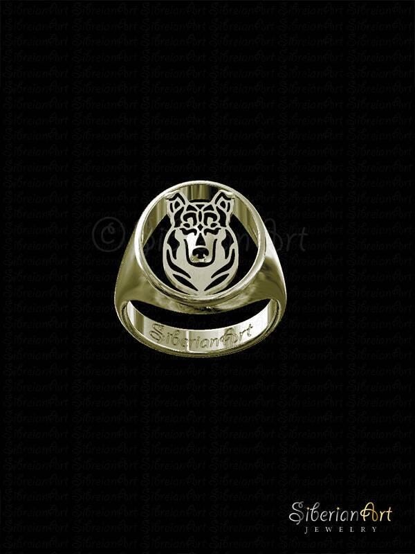 Etsy 14K Yellow Gold Smooth Collie Ring