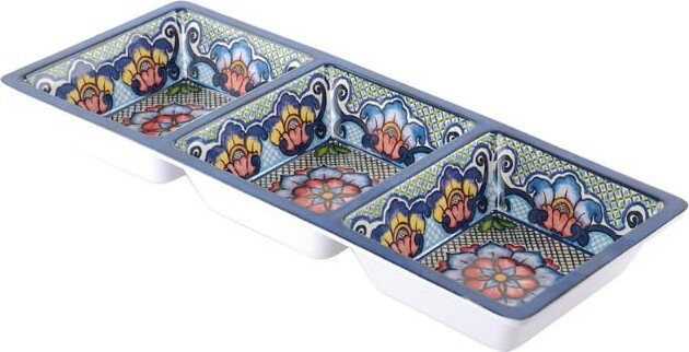 Prepara 3-Section Tray, Blue